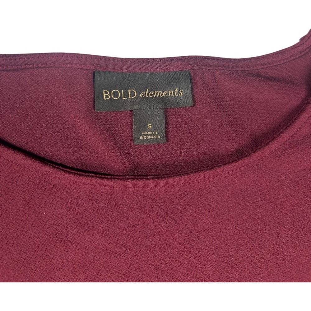 Bold Elements Zinfandel Cold Shoulder Ruffle Sleeve Blouse Size Small New NWT - Picture 4 of 10